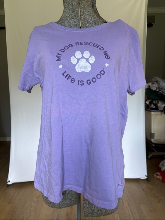 Life Is Good Tops - Life Is Good Lavender Paw Graphic Tee